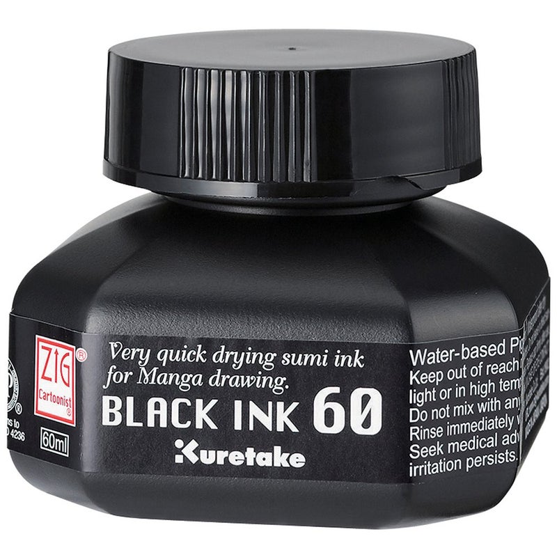 Zig Kuretake Zig Cartoonist Highly Opaque Pen Ink, Black - Image 1